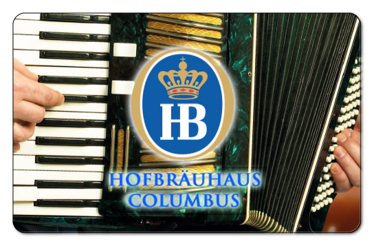 HOF logo on a background of an accordian